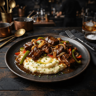 Bourbon Glazed Steak Tips