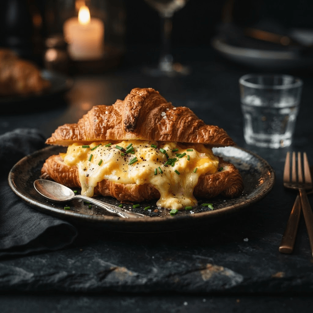 Scrambled Cheese Croissant.